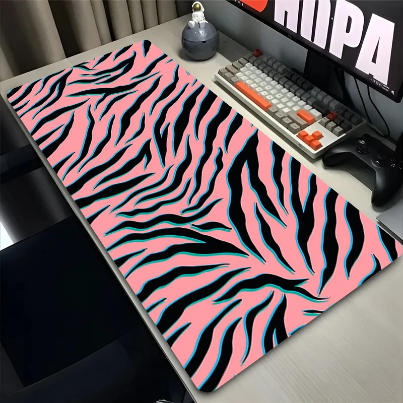 Mouse Pad Laptop Anime Extended Desktop Mat Computer Gamer Mousepad PC Gaming Accessories Keyboard Pad HD Leopard Print Pattern
