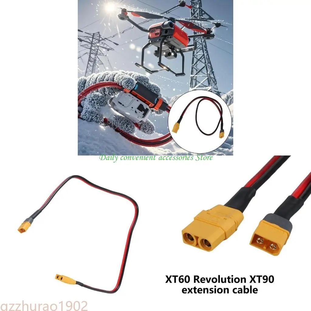 

97QB Male XT60 to Female XT90 Connection Cable for Photovoltaic Cells Model Aircraft