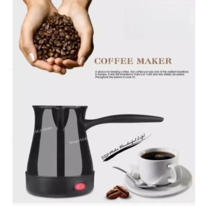 220V 300ml Smart Turkish Electric Coffee Maker - Mini Heat-Resistant Pour Over Kettle with Reusable Pot