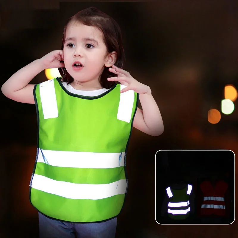 Kids Safety Vest High Visability Jacket School Children Highlight Reflective Straps Night Work Security Cycling Safety Vest