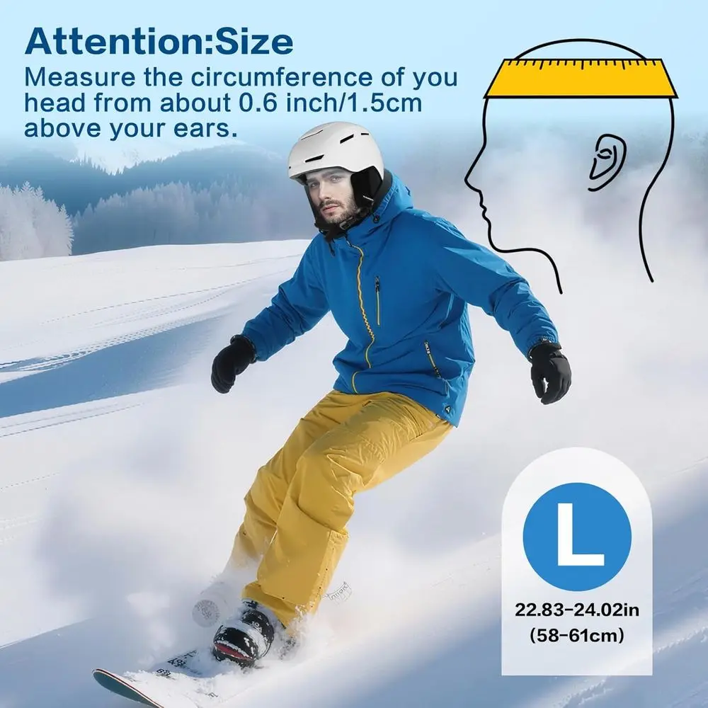 خوذة على الجليد مزودة بغطاء للكمبيوتر الشخصي وحشوة EPS للرجال والنساء والأطفال - مناسبة لجميع أنشطة الثلج