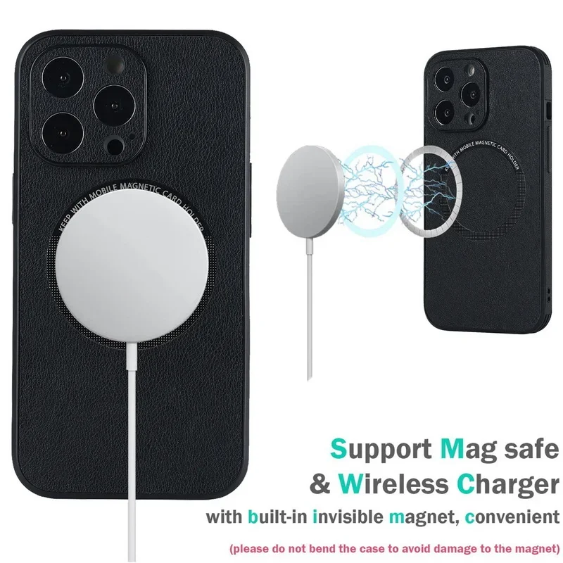 For Magsafe Magnetic Wireless Charging Phone Case For iPhone 14 13 12 11 Pro Max X XR XS Max 7 8 Plus Silicone Leather Cover