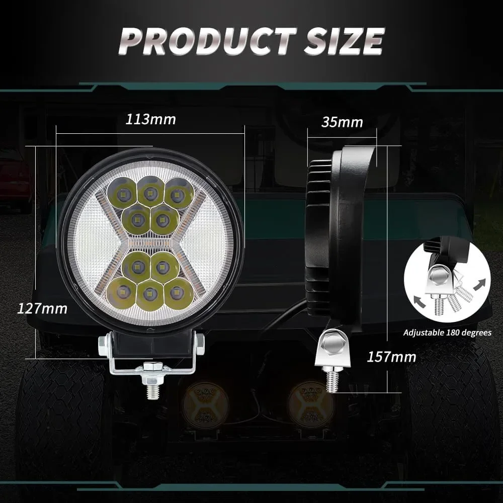 4 Inch Round LED Work Light Auto Fog Lamps Driving LED Working Lights High Super Bright Low Beam Automotivo Fog Bulb for Car