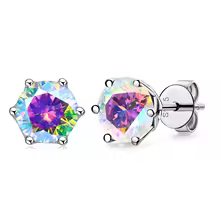 Luxury Diamond Stud Earrings 1CT VVS Moissanite Fine S925 - AB Color