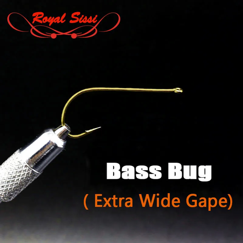 Royal Sissi 20 teile/paket extra breite gape Bass Bug fly haken größe 2 #6 # 2X lange schaft fly angeln haken Bass hecht streamer fliegen haken