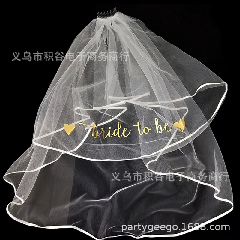 Mode korte tule bruidssluiers met kam wit ivoor bruids tweelaags sluier voor bruid voor huwelijk bruiloft accessoires