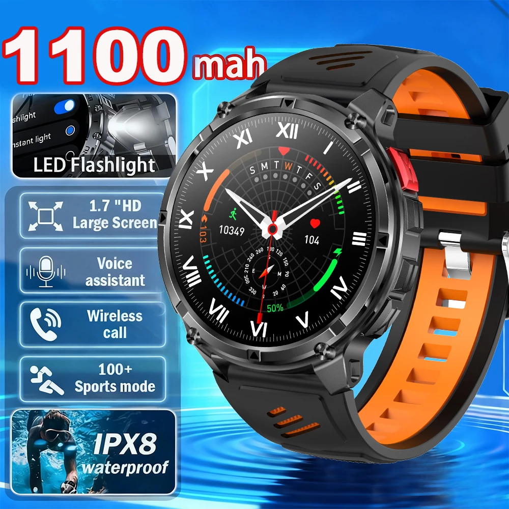 

Новая модель подходит для мужских спортивных светодиодных фонариков с AMOLED-экраном Huawei, 1100 мАч, водонепроницаемые умные часы с BT Call 3ATM для мужчин