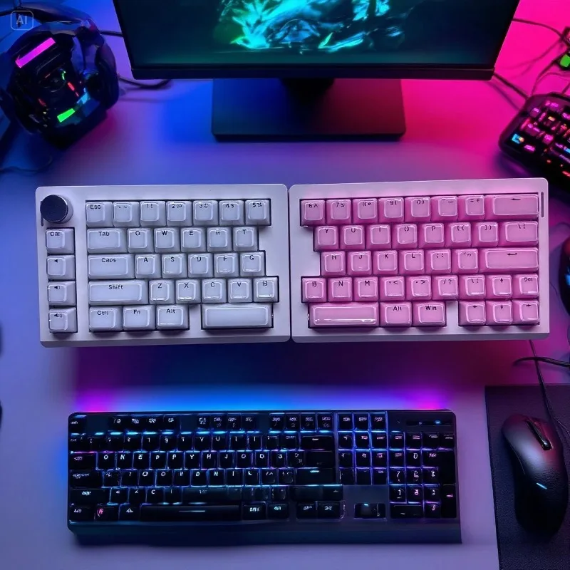 GMK70 แยกคีย์บอร์ดแม่เหล็กบลูทูธแบบมีสาย 2.4G Hot Swap Tri โหมดคีย์บอร์ดชุด RGB คีย์บอร์ดชุดอุปกรณ์เสริมสําหรับเล่นเกม