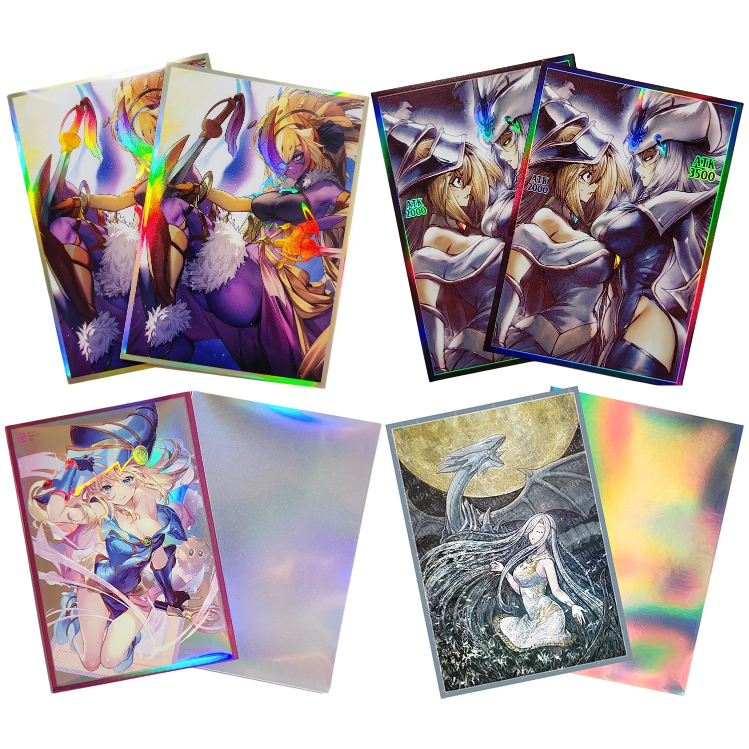 34 Stile 50 Stück/Set 63X90Mm DIY Yu-Gi-Oh! Dark Magician Girl Kartenhüllen Color Flash Ygo Karten-Schutzhülle Maliss Geschenkspielzeug