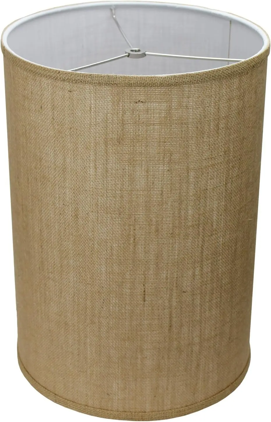 

12" Diameter x 17" Height Drum Lampshade Retro Rustic Vintage Hardback USA Made (Burlap Natural)