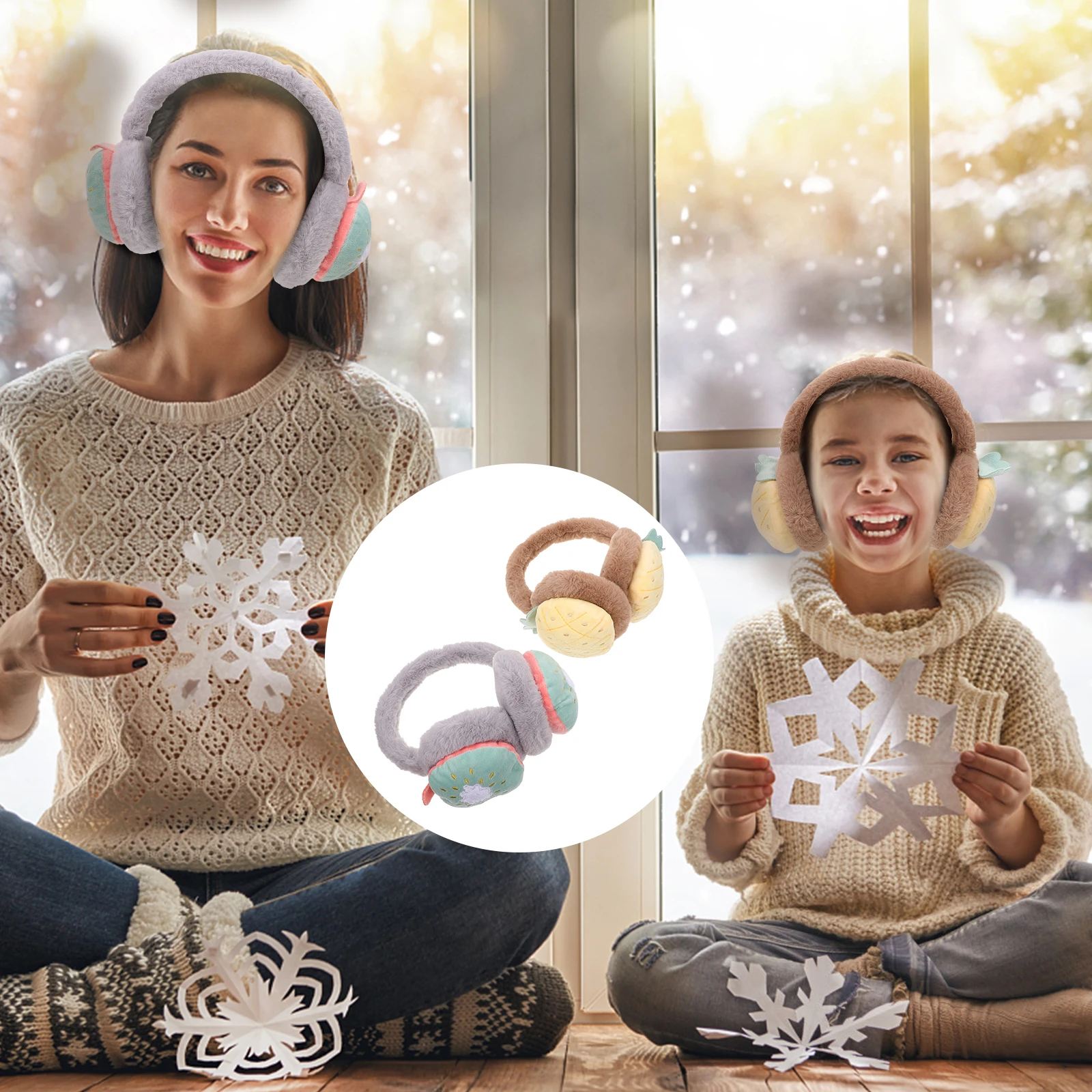 

2pcs Earmuffs Adorable Winter Ear Warmers Comfortable For Kids Warm Ear Cover Soft Lightweight Headwear For