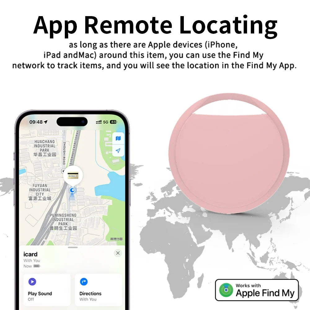 GPS Smart Air tag Bluetooth Anti-verlies apparaat Smart tracker Voor sleutels bagage portemonnee Smart tag Werkt met Apple Find My (alleen iOS)