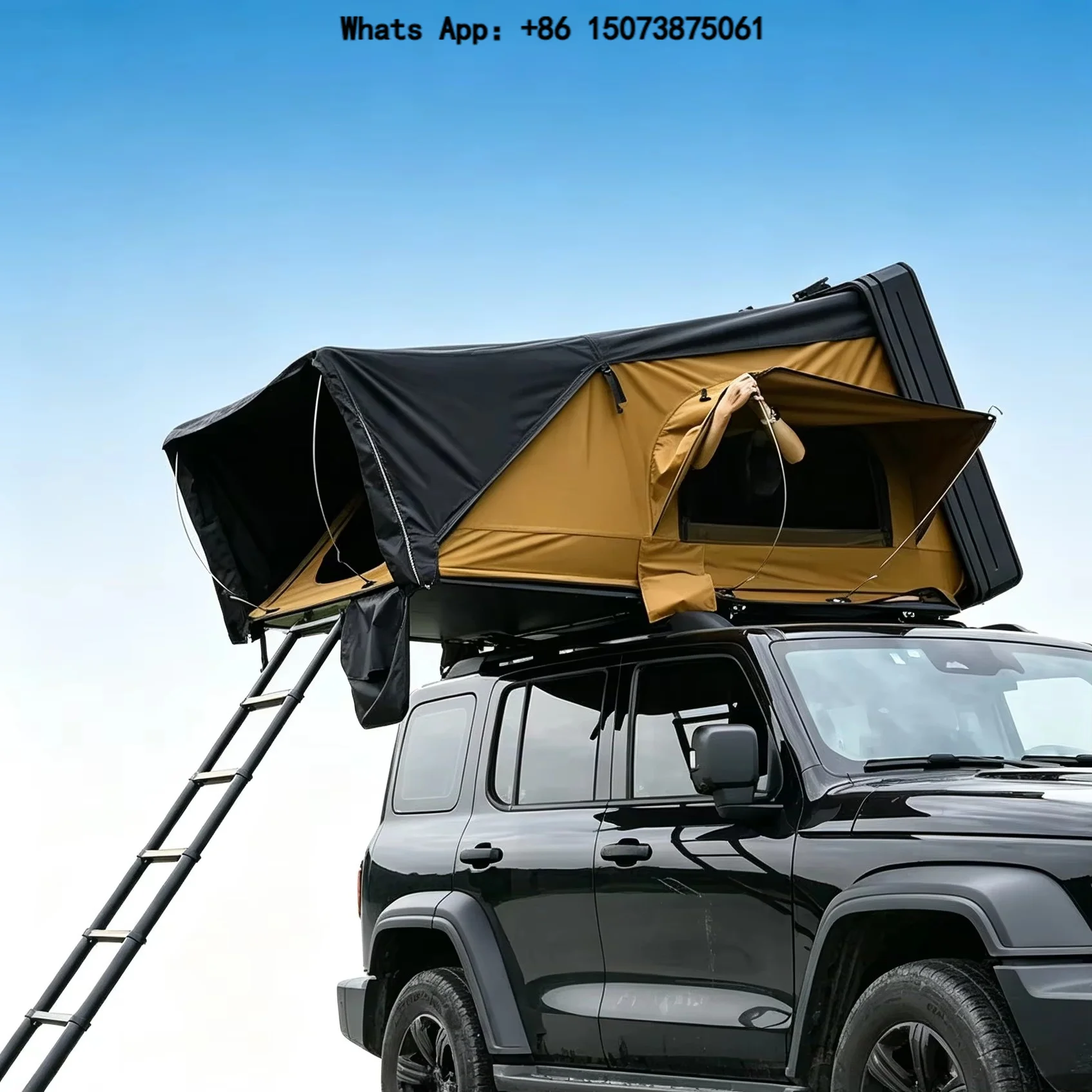 Black Gray Customized Hard Shell Roof Tent Quick Release Lockable for SUV Pickup Four Season Adventure Travel