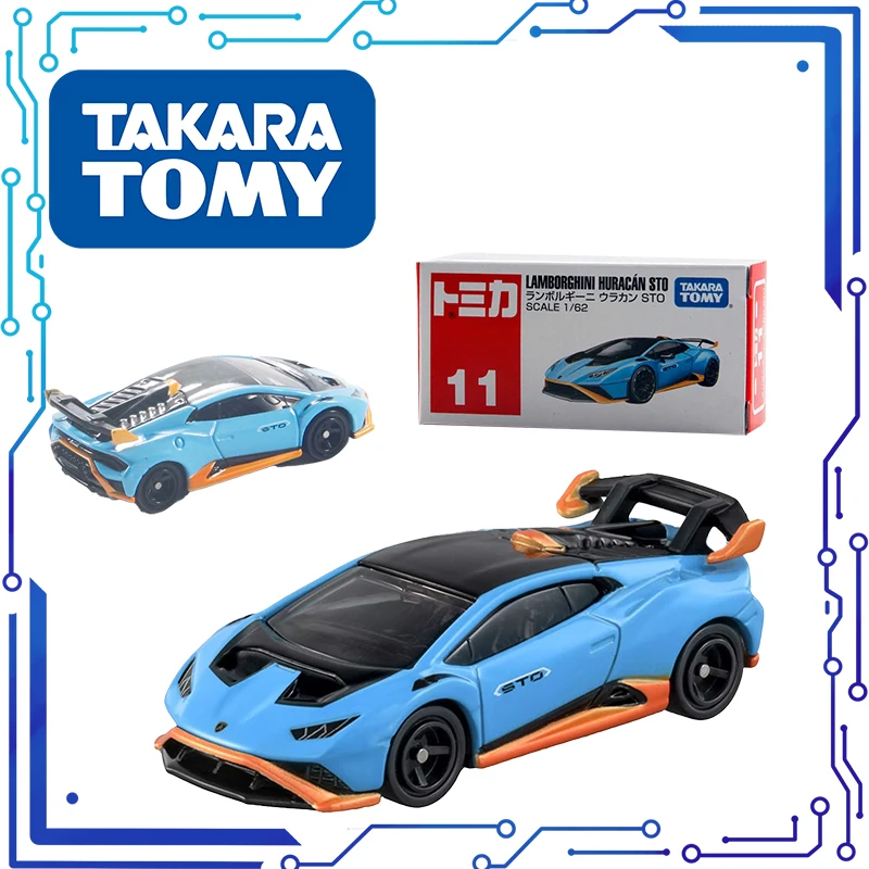 10CM TOMY 64/1 Lamborghini Huracan Sto Alloy Car TOMICA Toy Vehicle Diecast Metal Model Children Present Decoration Original