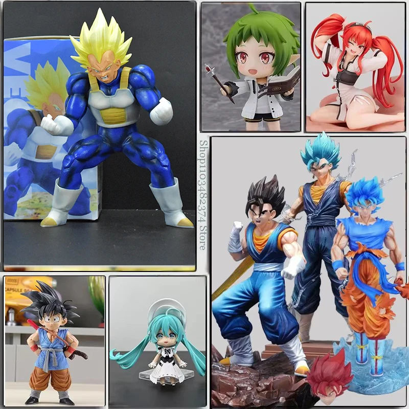 

Anime Majin Vegeta Vegetto Figures Dragon Ball Gohan Figure Super Saiyan Blue Goku Figurine GK Cute Eris Greyrat Statue PVC Toy
