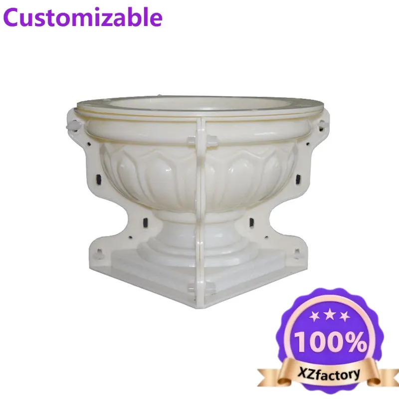 Factory Direct 2026 European large plastic steel pattern round cement flower pot mold plastic flower pot abrasive tool potted pl