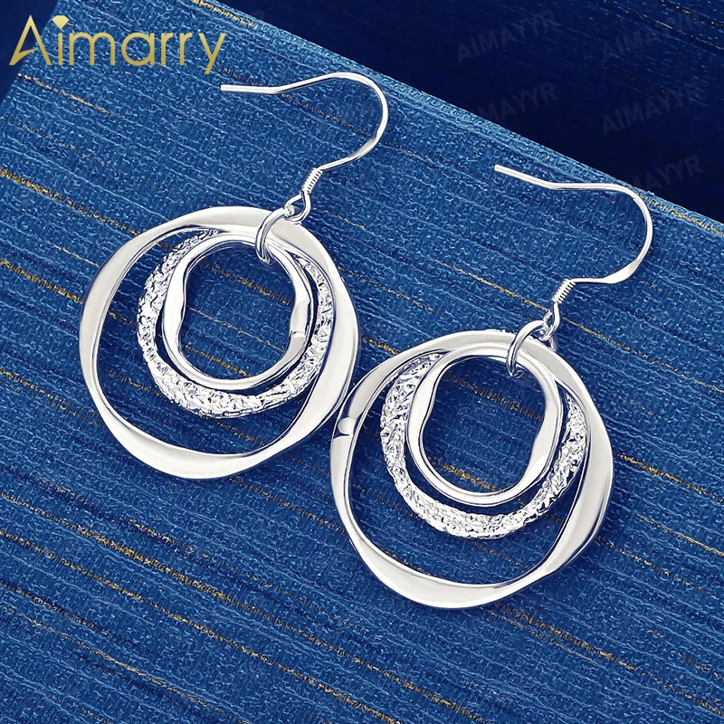 925 Sterling Silver Layered Twisted Earrings for Women's Parties Banquets Engagements Weddings High-quality Fashion Jewelry