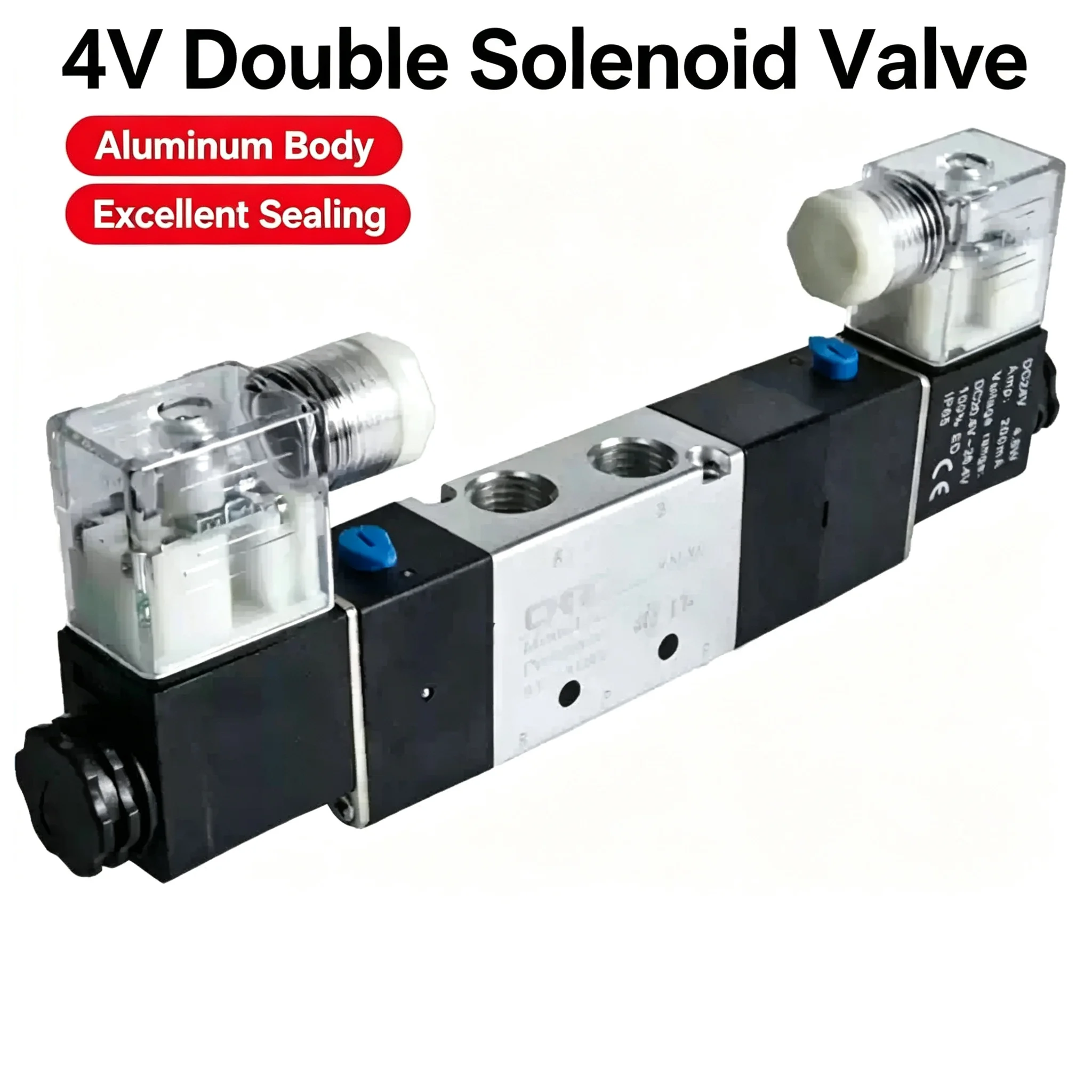 4V120-06 4V220-08 4V320-10 4V420-15 for Industrial Use 5/2 Way Single Coil Pneumatic Solenoid Valve DC24V AC220V Port