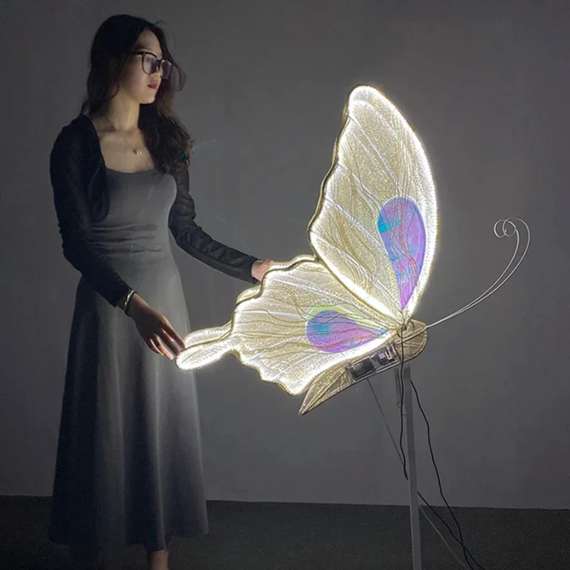 Elektrische Intelligente Dynamische Leuchtende Schmetterlingsflügel aus Eisenkunst als Anhänger für Hochzeitssaal-Requisiten, Einkaufszentren-Aufführungen, Geburtstagsfeiern E – Detail 21