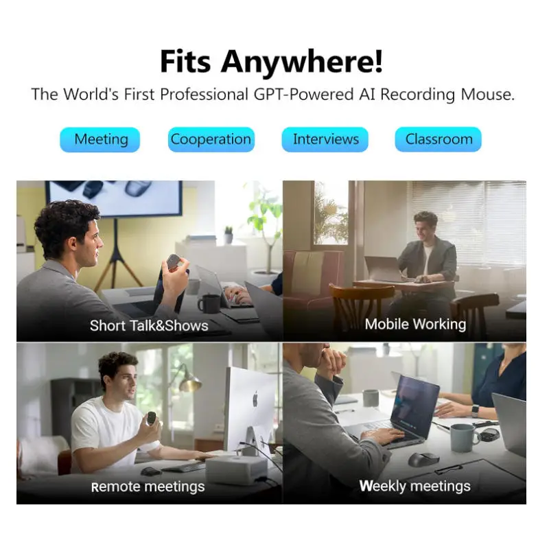 ماوس Cheerdots 2 اللاسلكي AI - ماوس هوائي BT ChatGPT مع التسجيل والملخص، متوافق مع الكمبيوتر الشخصي/الكمبيوتر المحمول #3