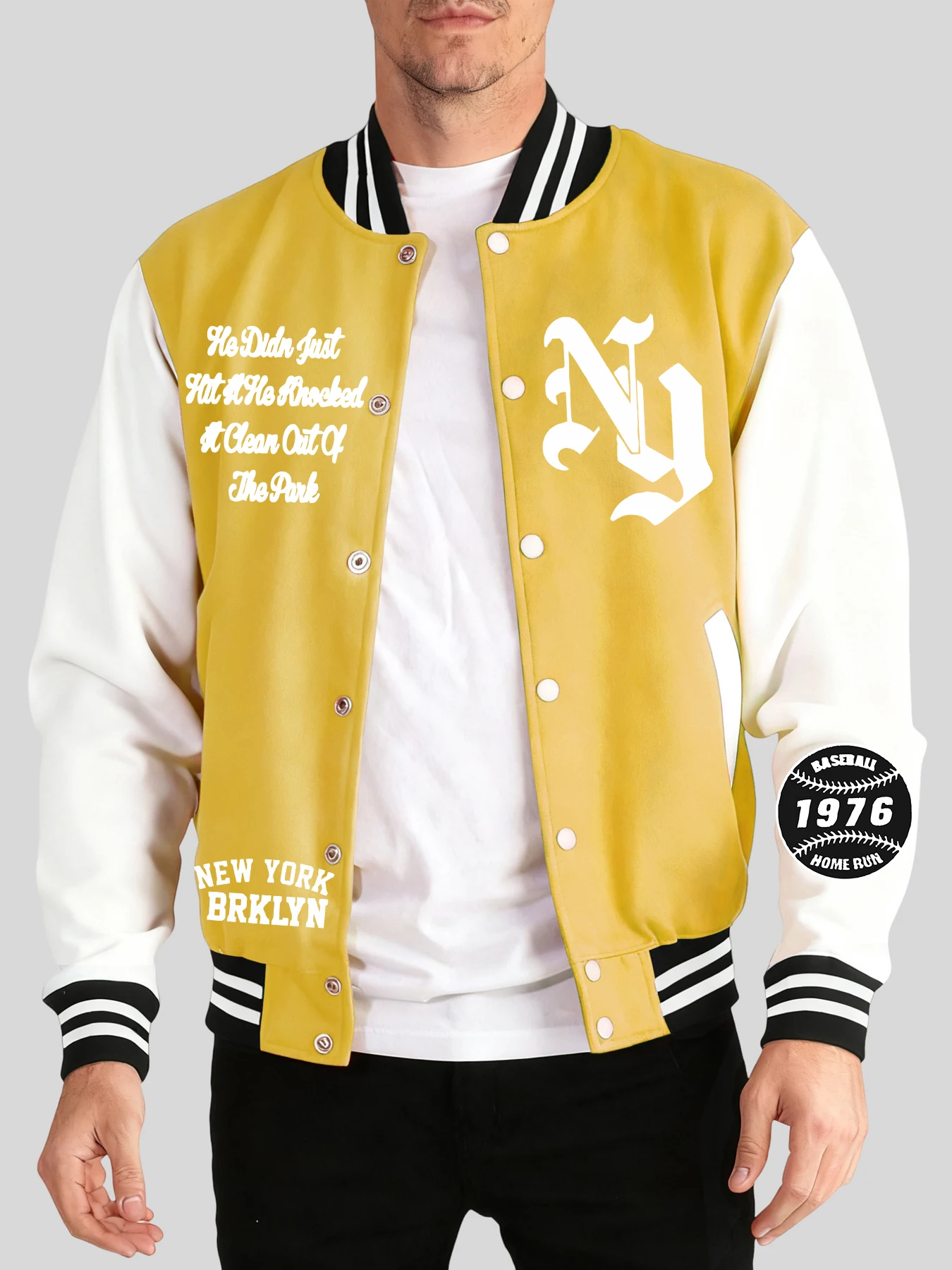 

Мужская куртка New York Brklyn с буквенным принтом, осенне-зимняя теплая бейсбольная форма, базовые повседневные топы, удобная винтажная уличная одежда