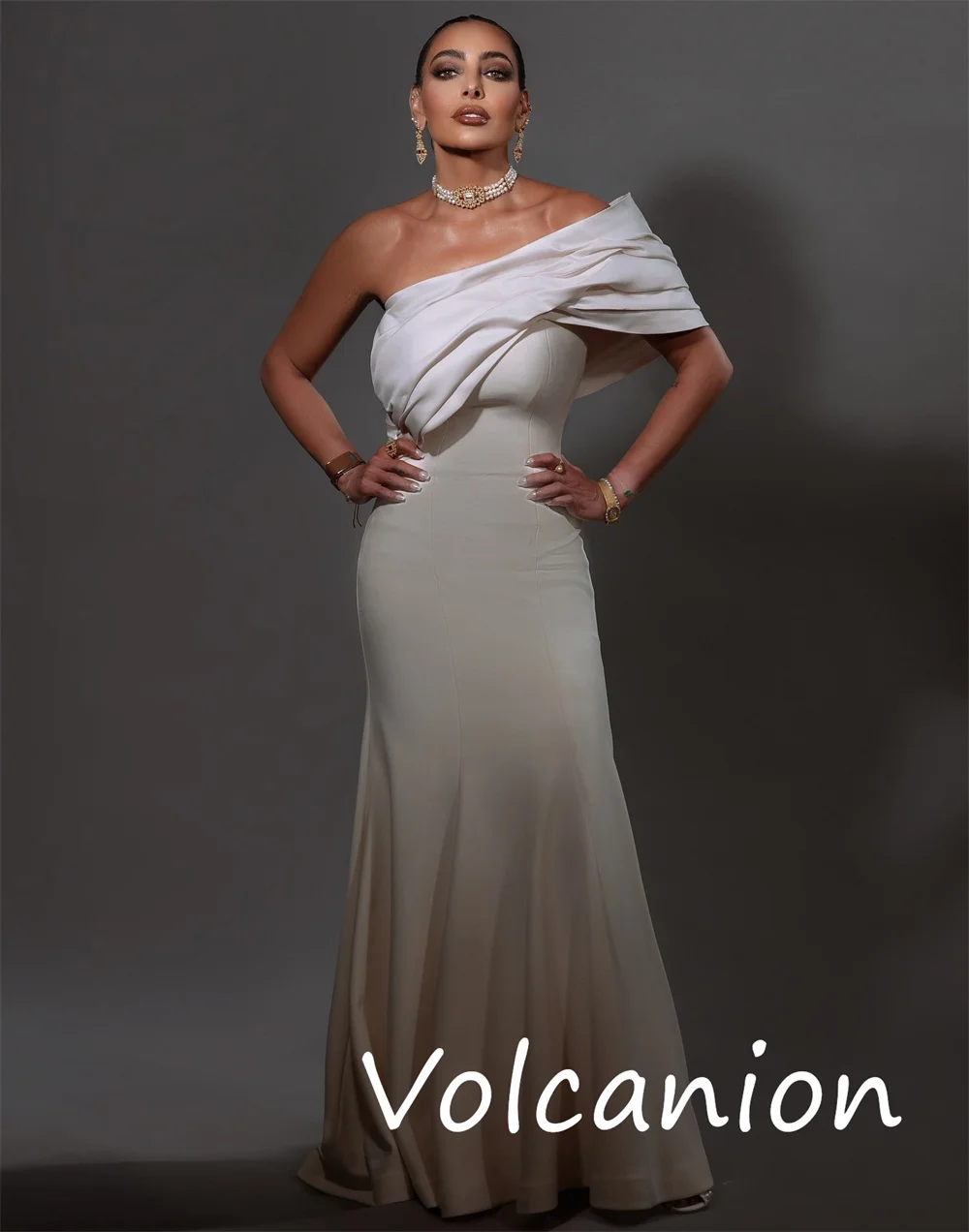 Robes longues en Jersey plissé, ligne a, asymétrique épaule dénudée, sur mesure, pour occasions classiques et simples, tailles disponibles