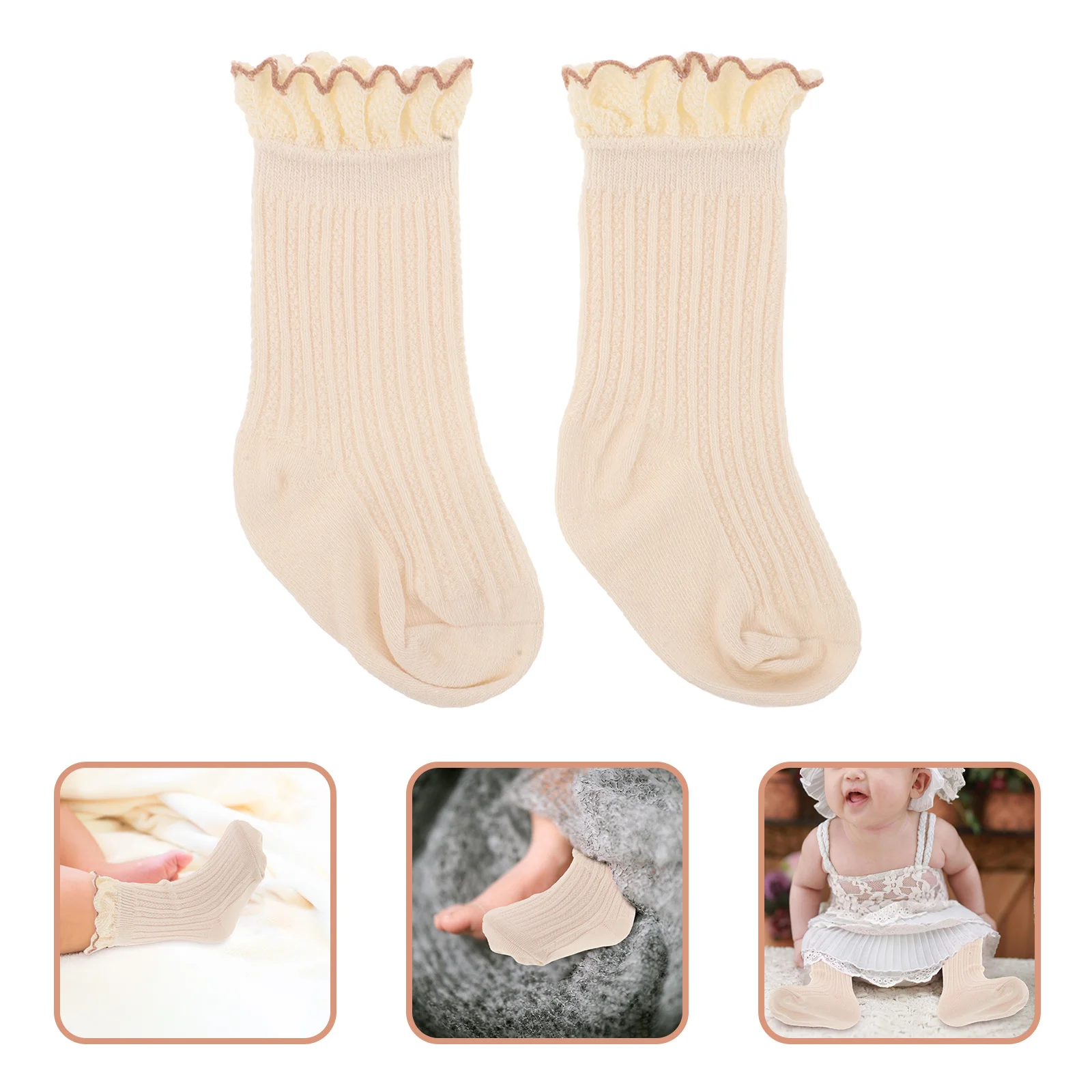 

1Pair Baby Mid-Calf Socks for Toddlers Combed Cotton Cute Ankle Socks Boys Girls Breathable Soft