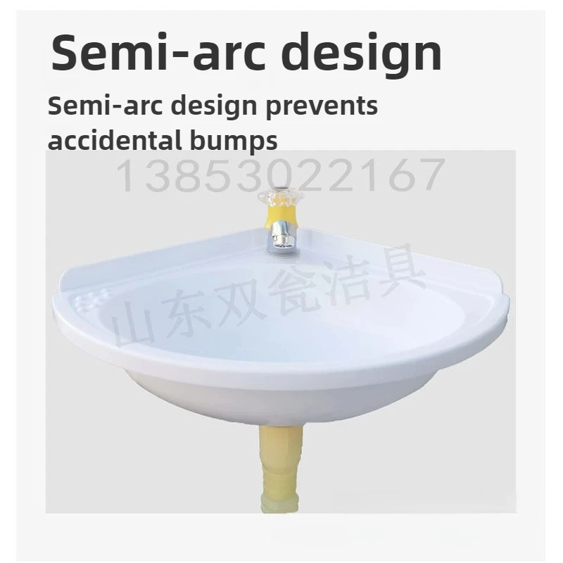 シンク非パンチング洗面器プラスチック三角コーナー扇形壁掛け洗面器シンプルな無地単穴 33 センチメートル * 32 センチメートル * 15 センチメートル