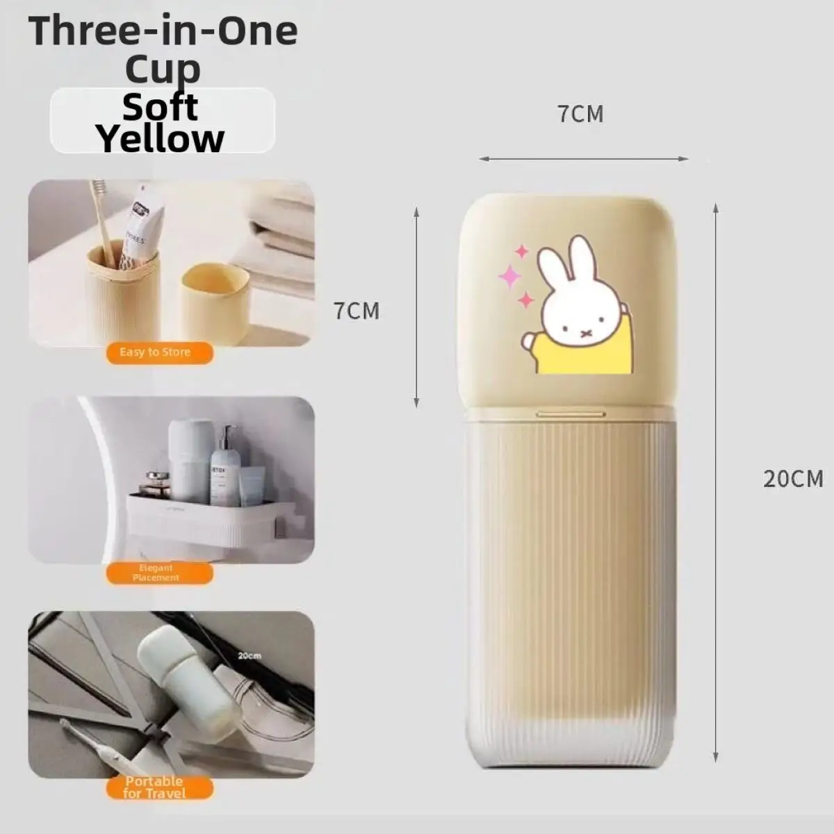 Miffy Cartoon Cute Pattern Tazza per collutorio specifica da viaggio Set di stoccaggio portatile per spazzolino e dentifricio Articoli per la casa Kawaii