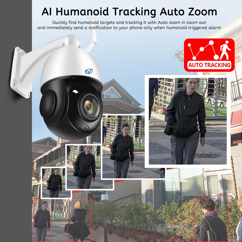 Cámara de seguridad 4K de 8MP para exteriores, videocámara inalámbrica con Zoom 30X, seguimiento humanoide, PTZ, Onvif, habla bidireccional, IR,