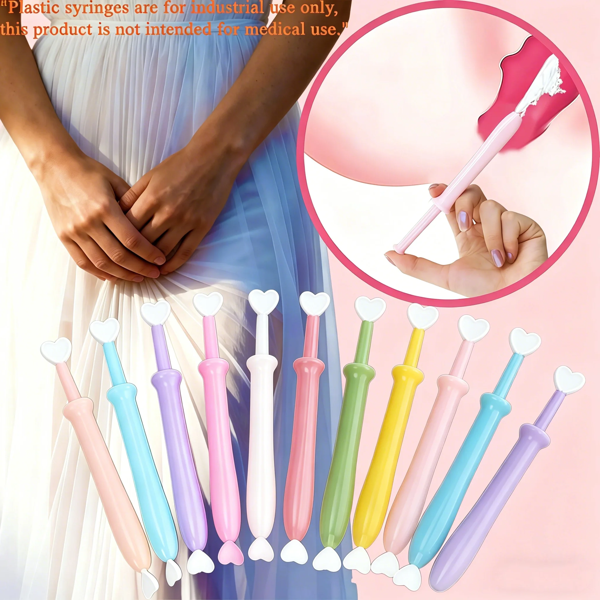 7/10Pcs Random Color Paste Dispenser with Heart Shape Plug, Precision Dispensing for Cream Ointment Lubricant Liquid