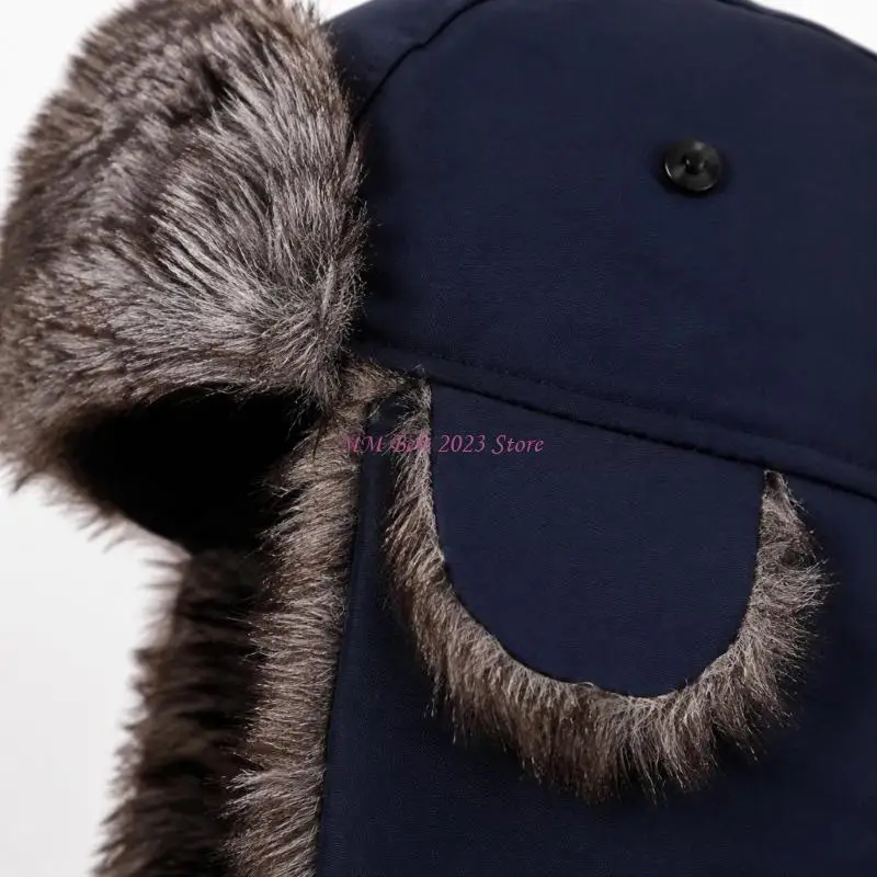 49ME Hiking Trapper Hat with Long Ear Flap, Fabric Structure, and Foldable Storage for Cold Weather