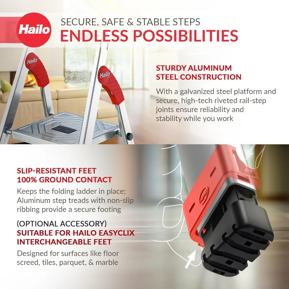 Scala telescopica in alluminio da 12,5 piedi, barra stabilizzatrice, capacità di 330 libbre, multiuso per carichi pesanti