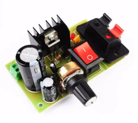 LM317 DIY Kit Step Down Voedingsmodule Verstelbare spanningsregelaar Schakelaar Resetbare zekering Elektrolytische condensatorkaart