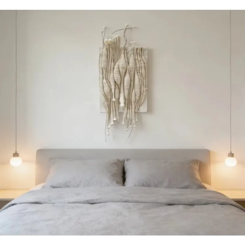 20*60cm Best Seller Abstract Textured Cotton Linen Pearl Patio Entryway Provide Wall Tapestry Panel Macrame EH2602004
