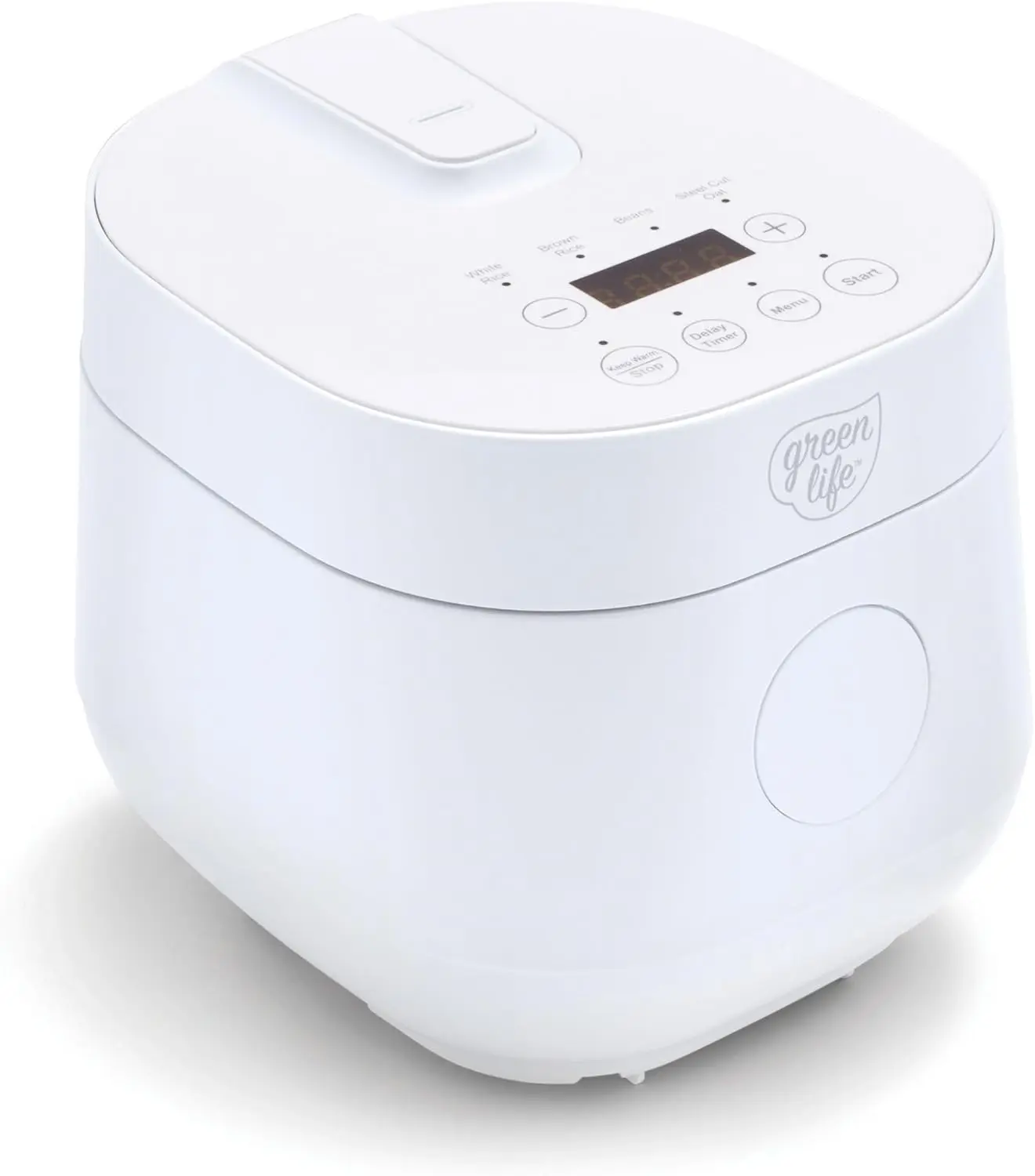 

Digital Rice Cooker, 2-Cups Uncooked/4-Cups Cooked, Nonstick Ceramic Pot, One-Touch Presets, Oats, Quinoa, Brown Rice, Auto