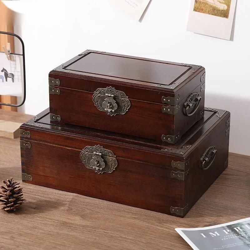 Special Offer Solid Wood Belt Box, Home Office Seal Box, Vintage Desktop Storage, Multifunction Jewelry Organizer 117