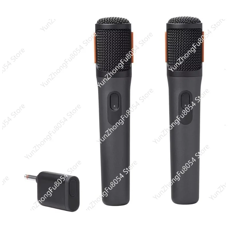 صندوق الحفلات UHF ثنائي القناة لاسلكي قابل لإعادة الشحن نظام ميكروفون محمول واضح صوت C-موصل FM Party #2