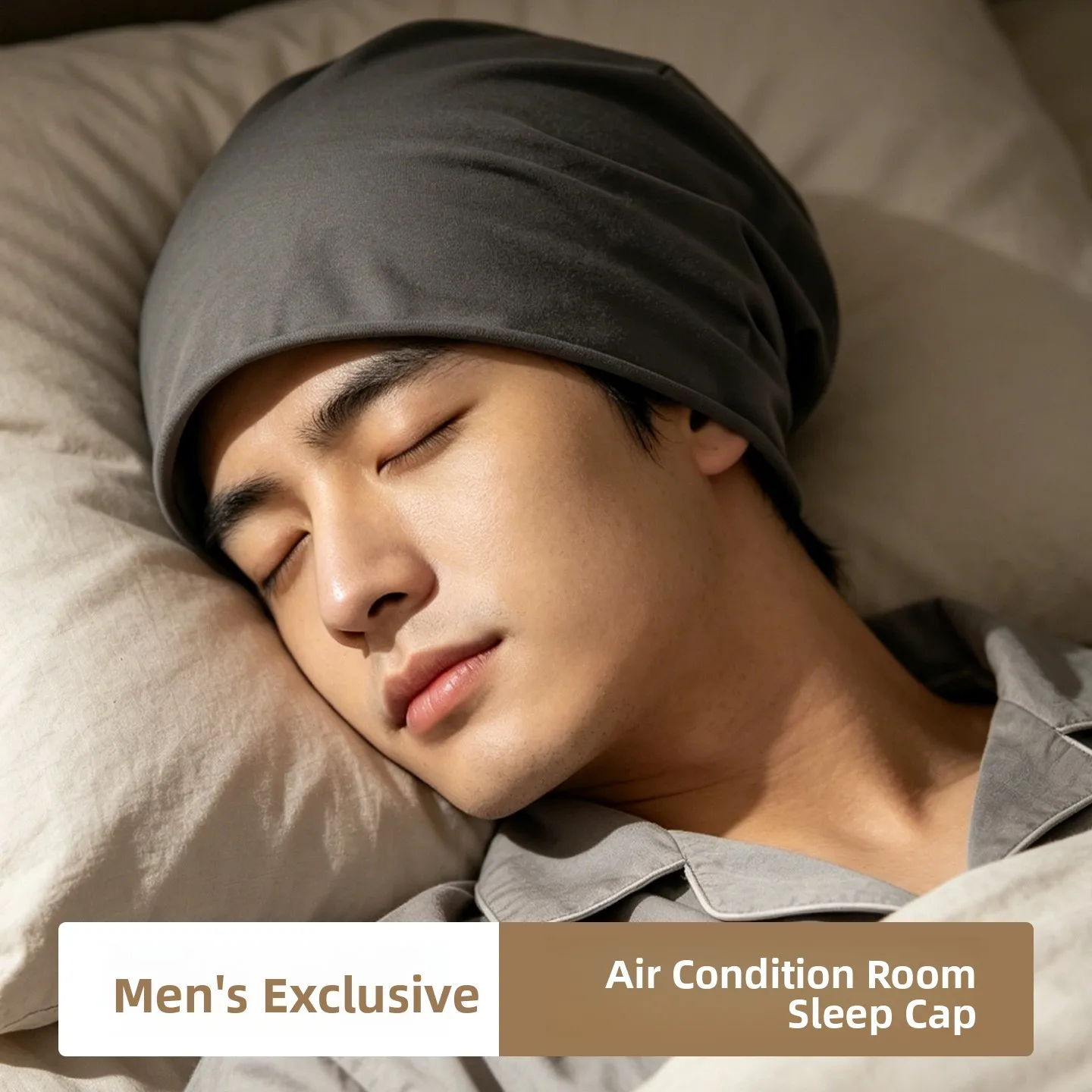 Men's Spring Autumn Thin No Pressure Sensation Air Conditioned Room Windproof Head Protection Night Sleep Wear Large Circumfe...