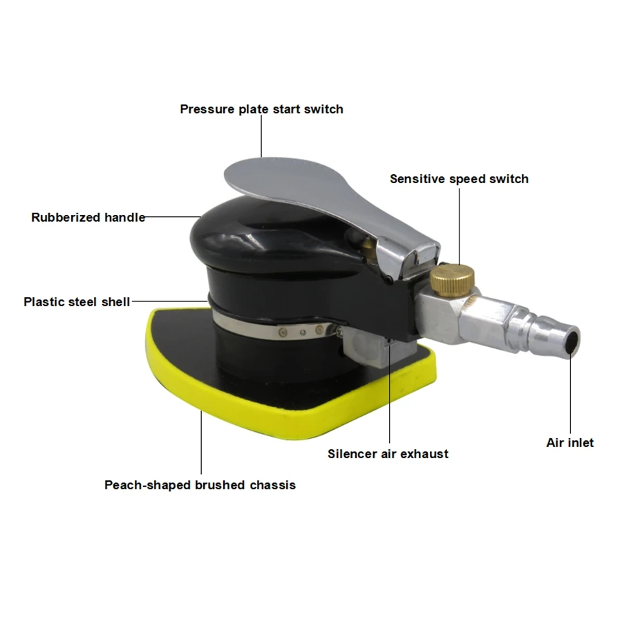 Imagem -03 - Triângulo Pneumático Lixa Máquina Flapping Sander Excêntrico Sheet Metal Polishing Tool 70*100 90*130 mm