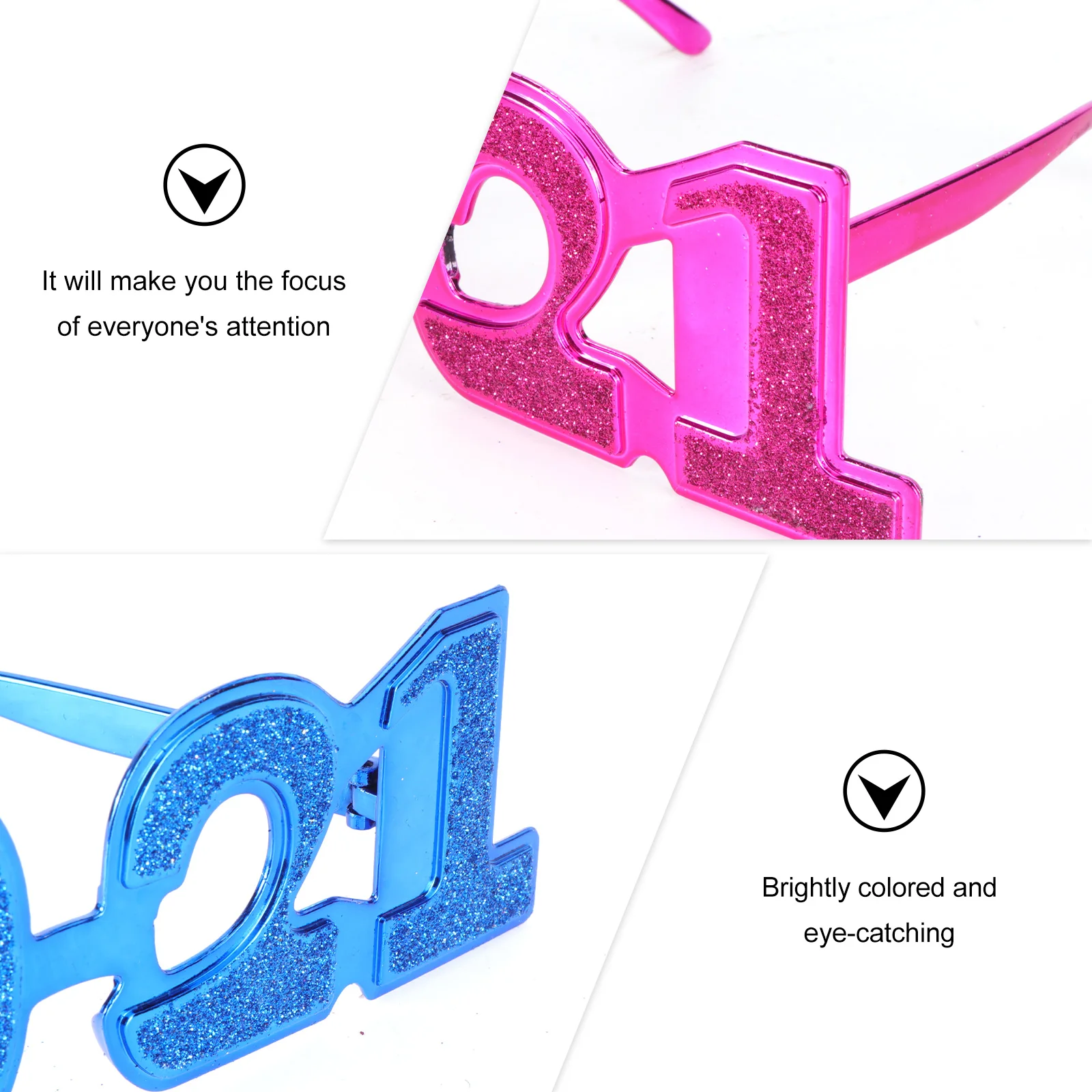 

2 Pcs Decoration Decorative Glasses Funny Number Novelty Party Eyeglasses Lovers