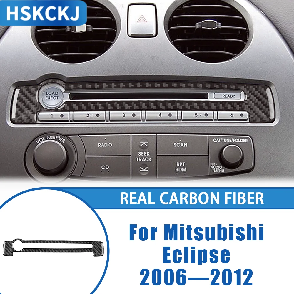 

Carbon Fiber Car Accessories Central CD Radio Panel Interior Cover Trim Sticker Modification For Mitsubishi Eclipse 2006—2012