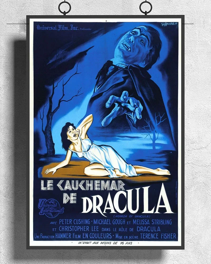 L523 DRACULA película 1958 Christopher Lee vampiros cartel de tela de seda decoración artística pintura interior regalo