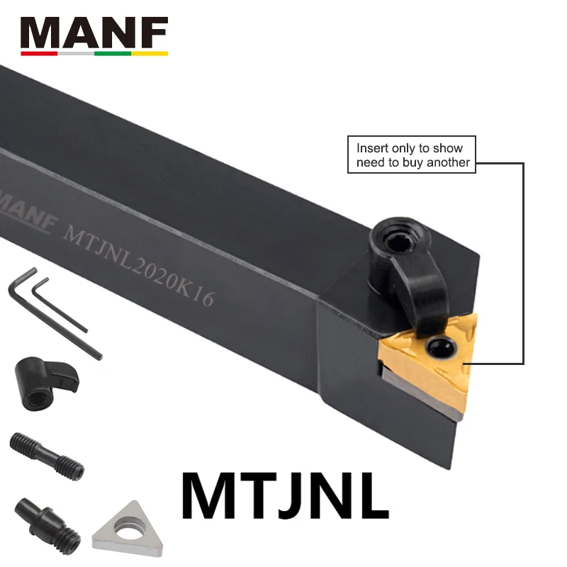 MANF Lathe Turning Tool 16mm MTJNR2020K16 External Turning ToolHolder Tungsten Carbide Tool Metal Turning Lathe Tools