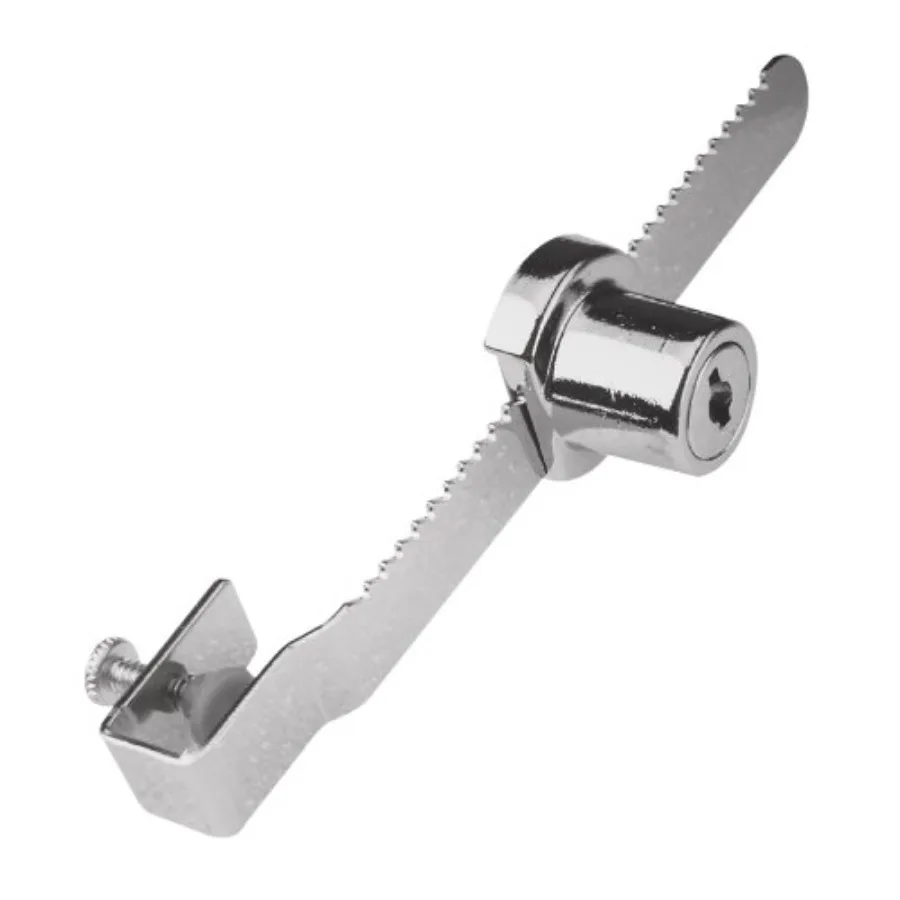 

Prime-Line U 9949 Showcase Window Key Lock, 9/16 In. x 5-1/2 In., Steel, Chrome Plated, Fits 5/16 In. Glass Single Pack