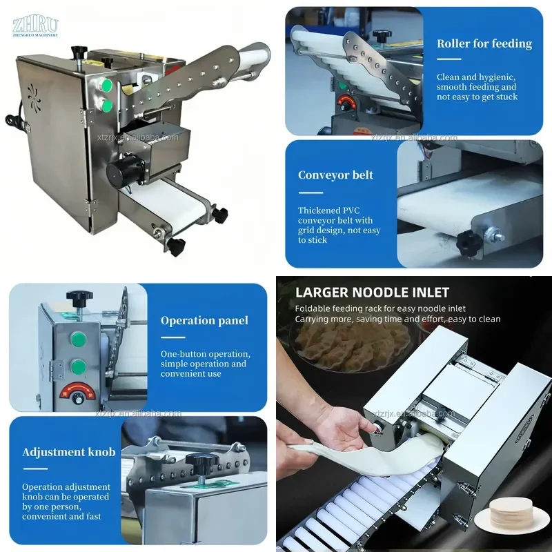 Automatic Dumpling Wrapper Making Machine Spring Roll Maker Crepe Tortilla Chapati Roti Machine