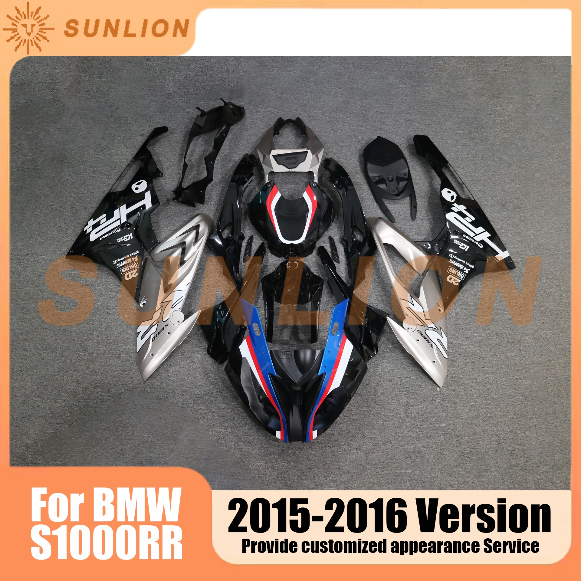 Full Motorcycle Fairing For BMW S1000RR 2015 2016 ABS Injection Support Customization