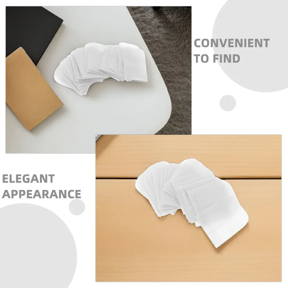 50Pcs Flat Paper Jewelry Bags Transparent Mini Envelopes Clear Snack Treat Party Favor Packaging Storage Small Jewellery Bags