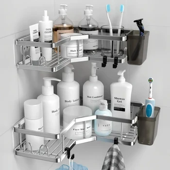 No-Drill Stainless Steel Corner Shelf 1