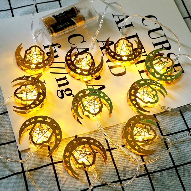 Eid Mubarak Moon Star Led String Lights Ramadan Fairy Light Decorations for Home Holiday Decorative Islam Muslim Event Party